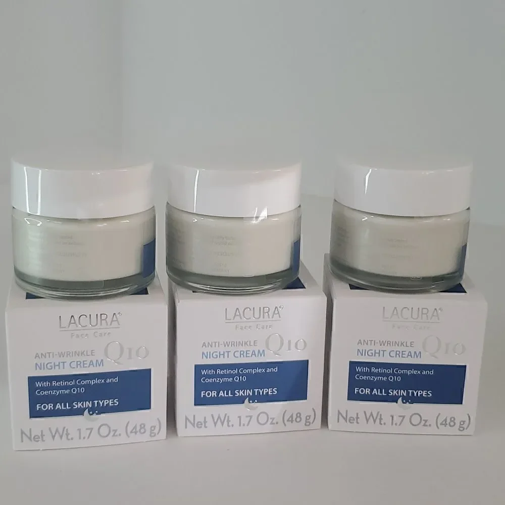 Lacura Face Care Anti-Wrinkle Night Cream Q10 1.7oz Set of 3